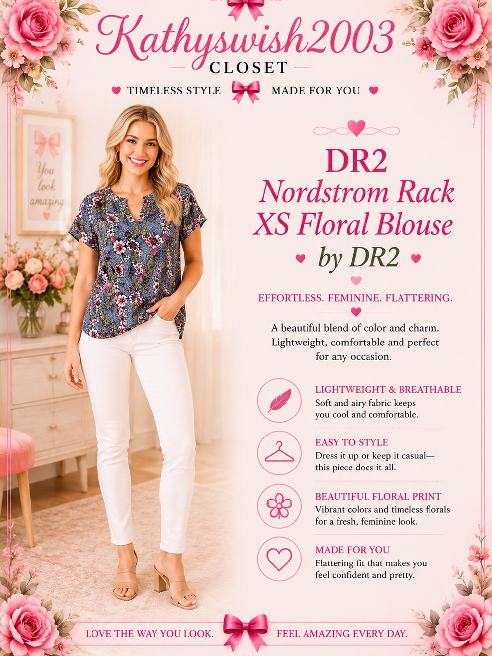 Nordstrom Rack XS Floral Blouse by DR2